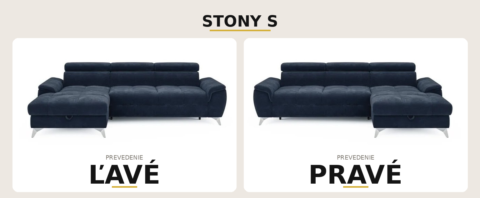 Sedacia súprava STONY S – ľavé a pravé prevedenie